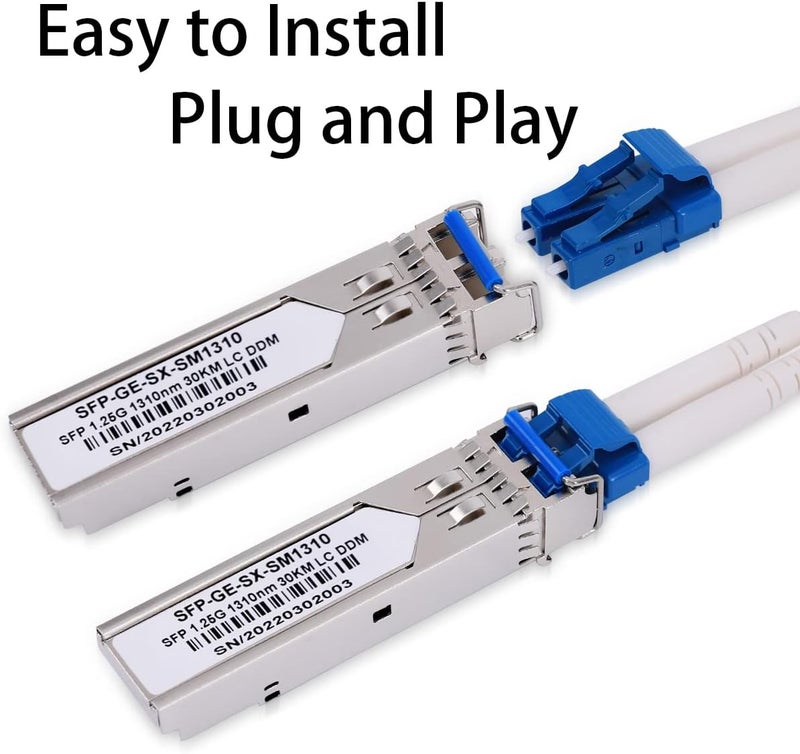 GESD 2 Pack Gigabit SFP Module 1310nm-SMF 1000Base-LX for Cisco GLC-LH-SMD,Ubiquiti UniFi,Meraki MA-SFP-1GB-LX10,Intel,Fortinet,Mikrotik,Netgear,TP+D-Link TL-SM311LS Transceiver Up to 20 km - Image 5
